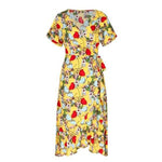 robe maternité jaune fleurie