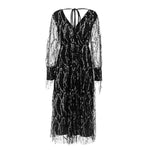 robe noire longue sequins