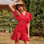 robe portefeuille à plis