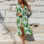 robe portefeuille blanche et verte
