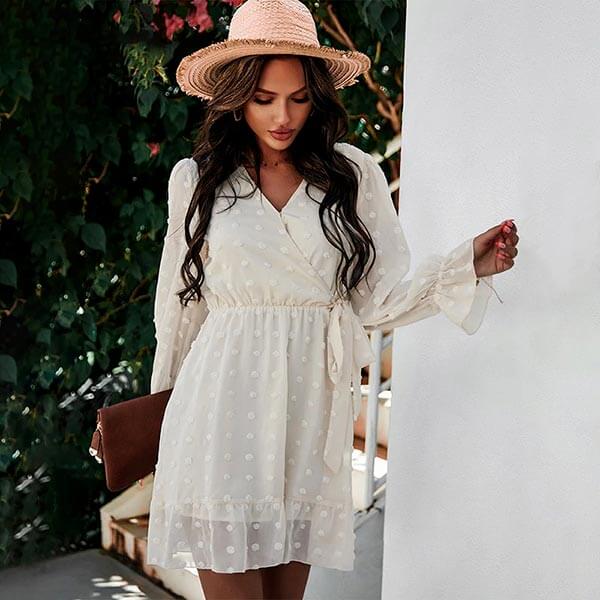 robe portefeuille blanche mariage