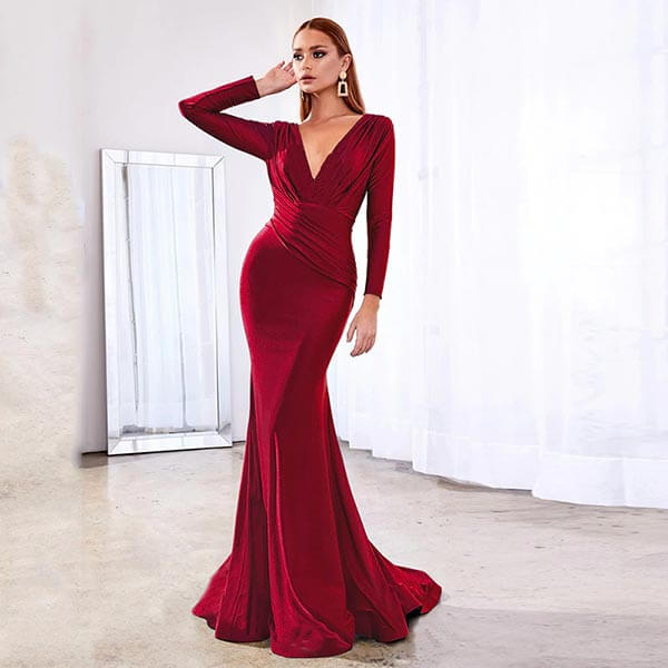 robe portefeuille bordeaux satinée