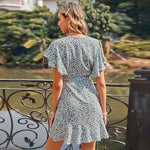 robe portefeuille courte à fleur