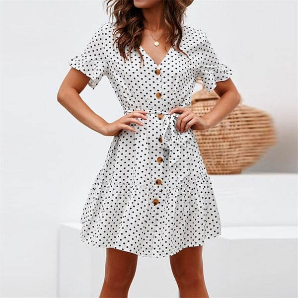 robe portefeuille courte blanche