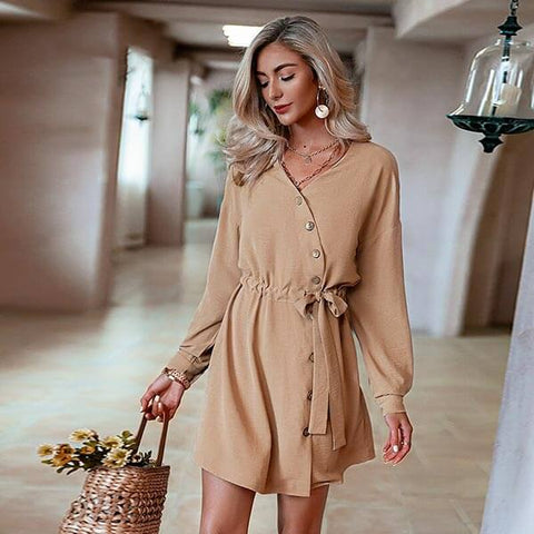 robe portefeuille courte manche longue