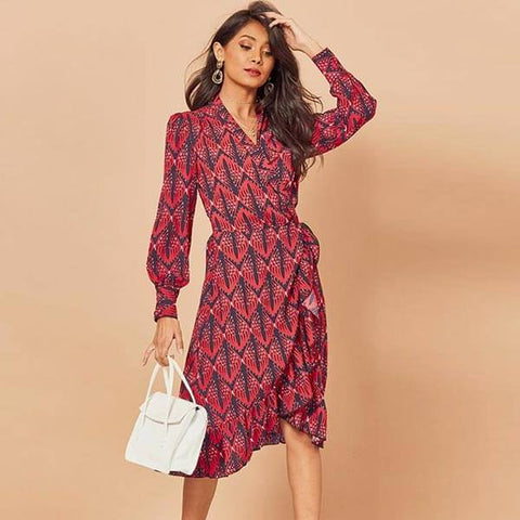 robe portefeuille épaulette