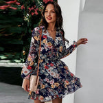 robe portefeuille fleurie