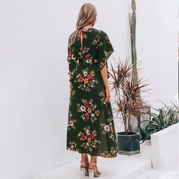 robe portefeuille longue en soie