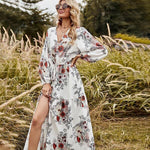 robe portefeuille longue  manche longue