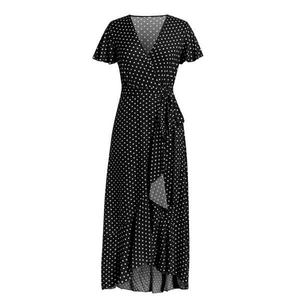 robe portefeuille longue noire