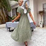 robe portefeuille longue verte