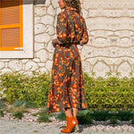 robe portefeuille midi imprimé fleurs