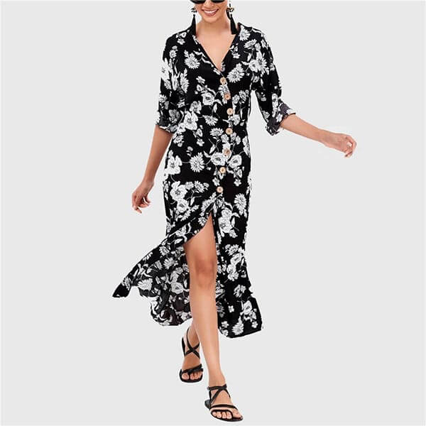 robe portefeuille motif japonais