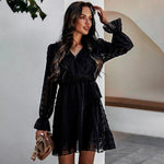 robe portefeuille noire courte