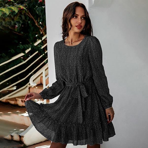 robe portefeuille noire fine