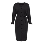 robe portefeuille noire manche longue