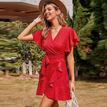 robe portefeuille plissée