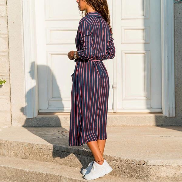 robe portefeuille rayure