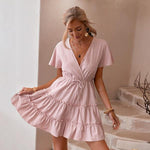 robe portefeuille rose pâle