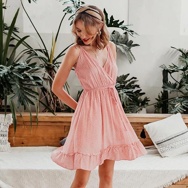 robe portefeuille rose