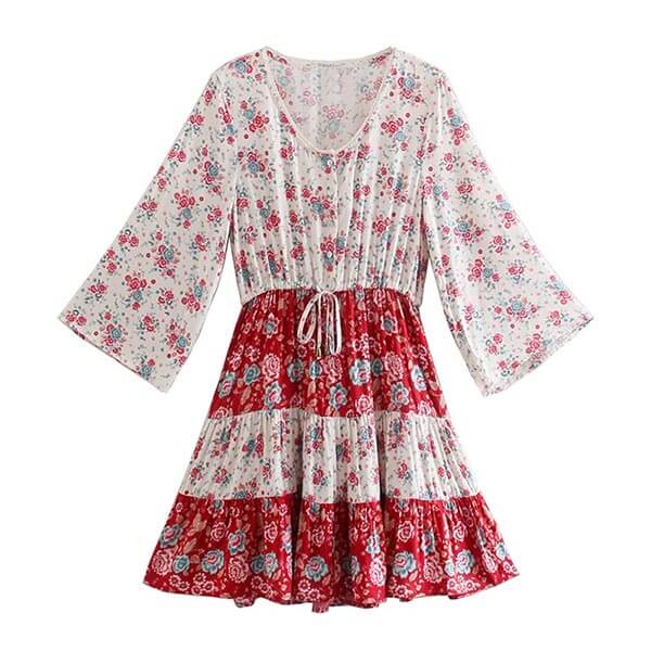 robe portefeuille rouge bobo