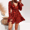 robe portefeuille rouge motif