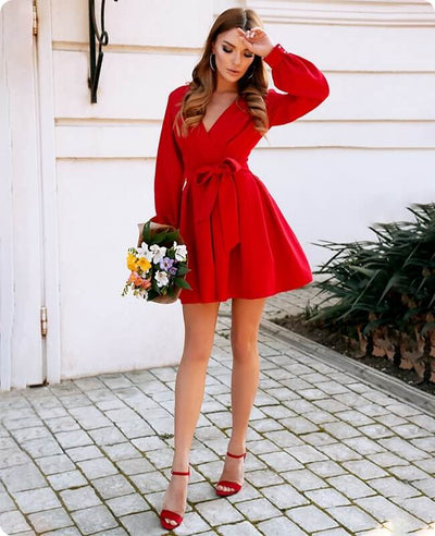 robe portefeuille rouge