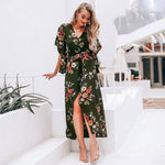 robe portefeuille soie verte