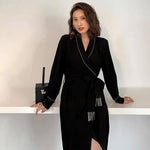 robe portefeuille velour noir