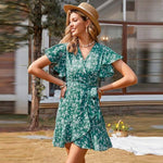 robe portefeuille vert emeraude