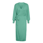 robe pull longue verte