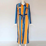 robe rayures verticales multicolore