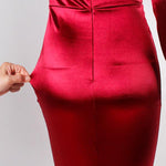 robe rouge bordeaux satin
