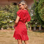 robe rouge plissée