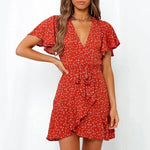 robe rouge pois blanc