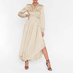 robe satin longue blanche