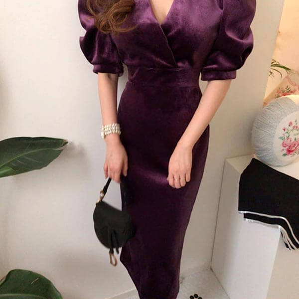 robe velours cache coeur