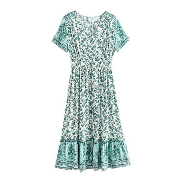 robe vintage verte année 50