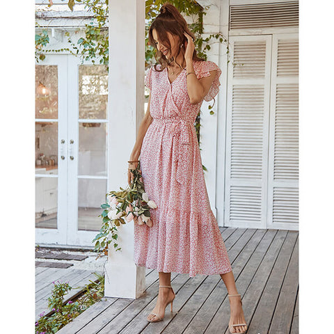 robe fleurie a volants