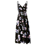 robe longue asymetrique fleurie