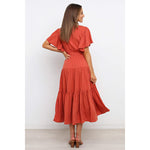 robe longue couleur rouille