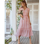 robe longue fleuri volant
