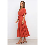 robe longue orange rouille