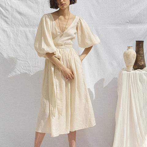 robe longue portefeuille coton
