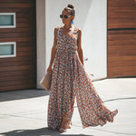 robe longue portefeuille fleurie