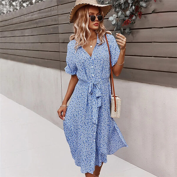 robe longue portefeuille manches courtes