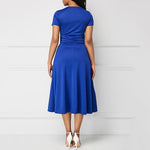 robe portefeuille bleu roi