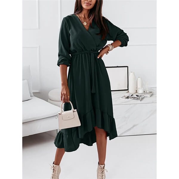 robe portefeuille courte devant longue derrière