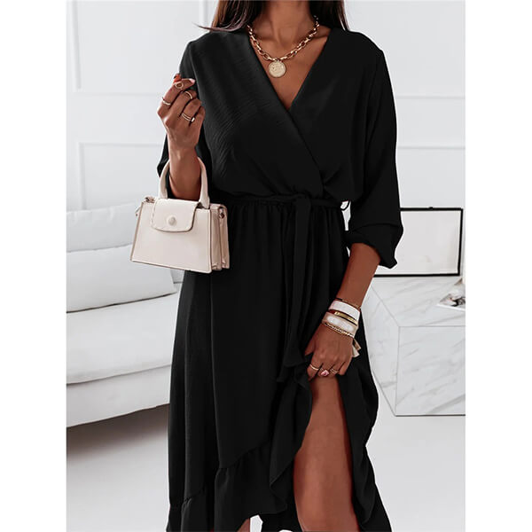 robe portefeuille courte devant longue derrière