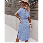 robe portefeuille longue manche courte